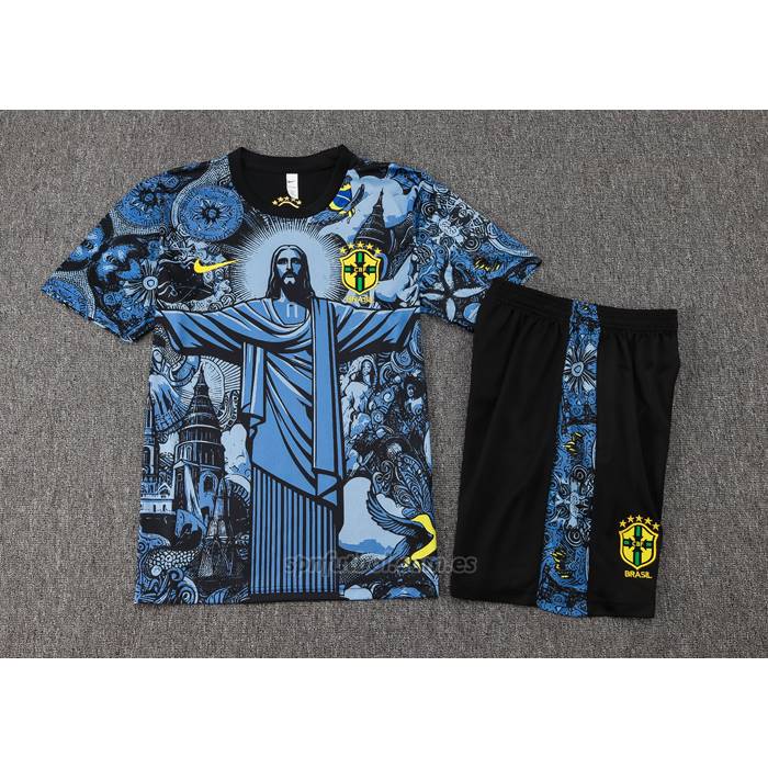 Chandal del Brasil Jesus Manga Corta 2024-2025 Azul - Pantalon Corto